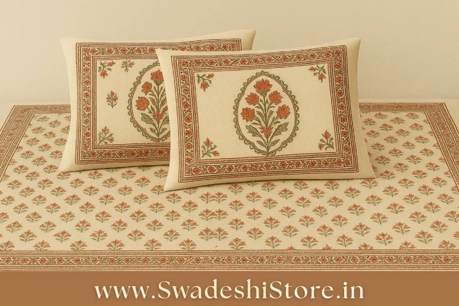 handcrafted bedsheets and pillow covers
