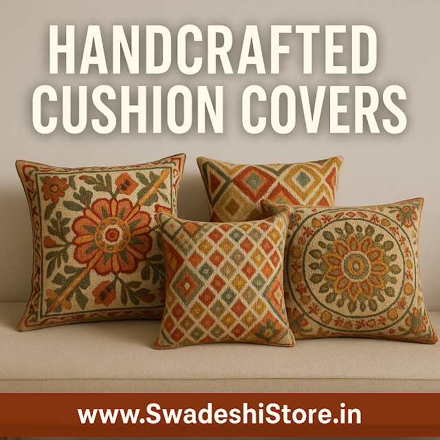 Elegant Handcrafted Cushion Covers by Suryanagri Kadhai Craft