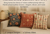 Elegant Handcrafted Cushion Covers by Suryanagri Kadhai Craft