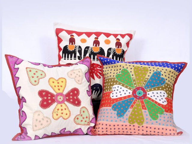 Elegant Handcrafted Cushion Covers by Suryanagri Kadhai Craft