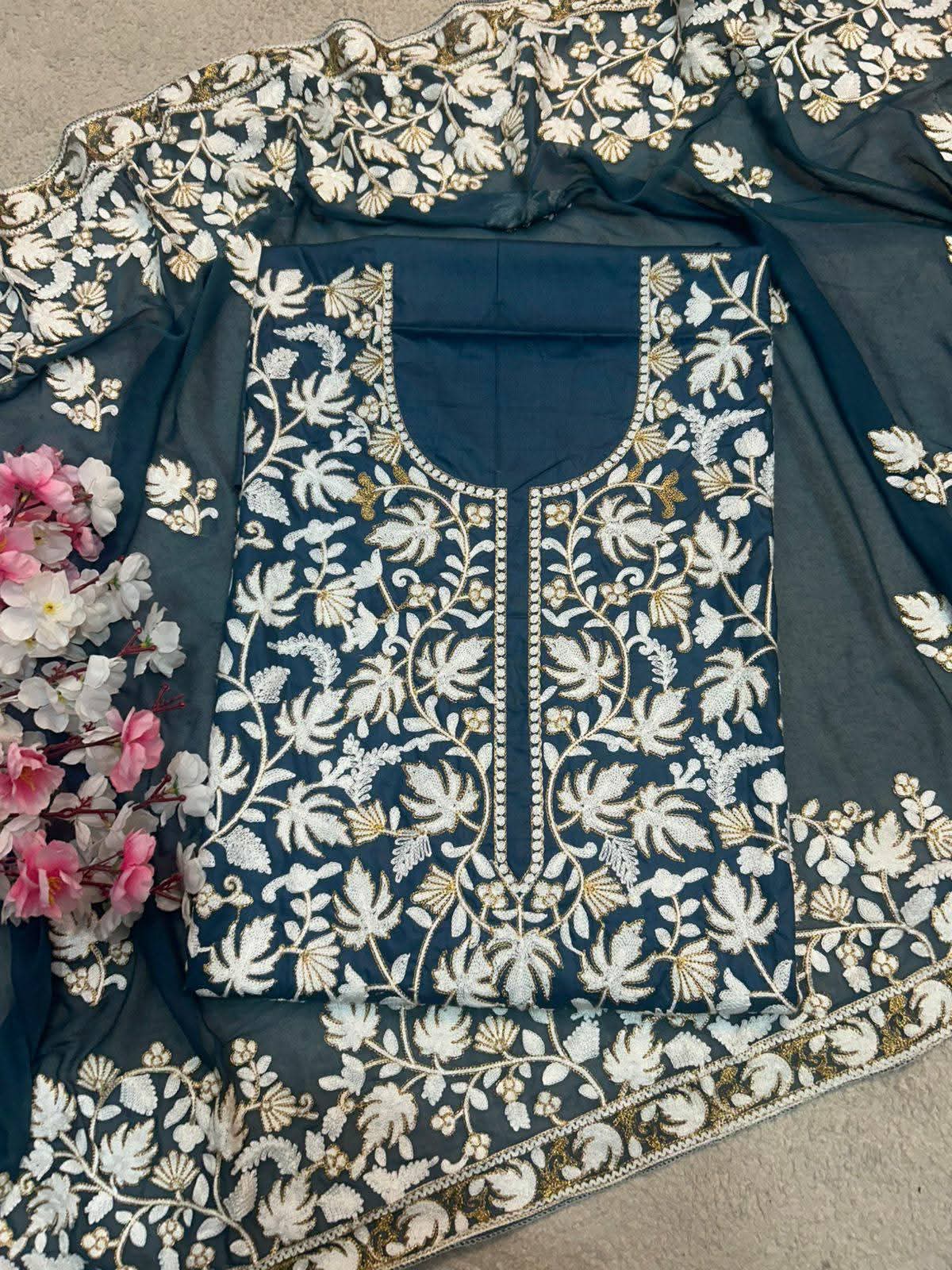 ##1 Kashmiri Embroidered 3pc Suit – Fresh Summer Stock