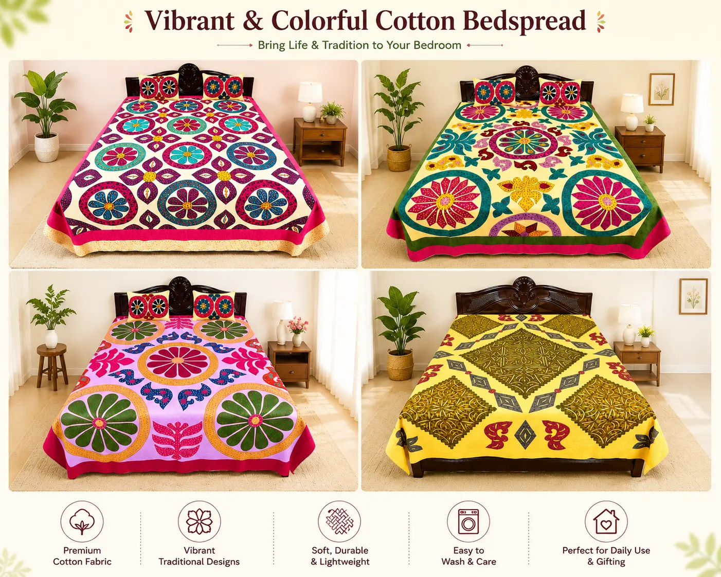 Luxury Handcrafted Bedsheets – Add Elegance to Your Bedroom