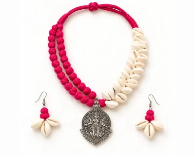 Fuchsia-Shell-Boho-Jewelry-Set