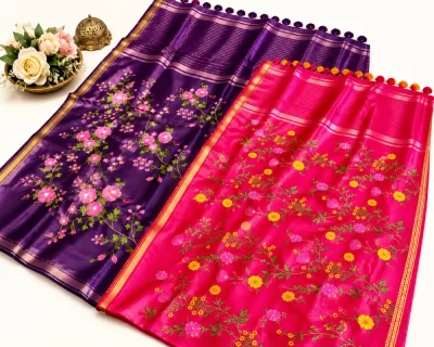 Luxurious-Purple-and-Magenta-Silk-Sarees